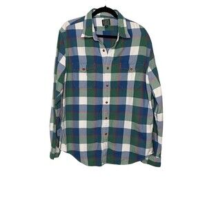 J. Crew Trade & Co. Sporting Goods  Button Up  Men's Size XL Flannel Green Plaid